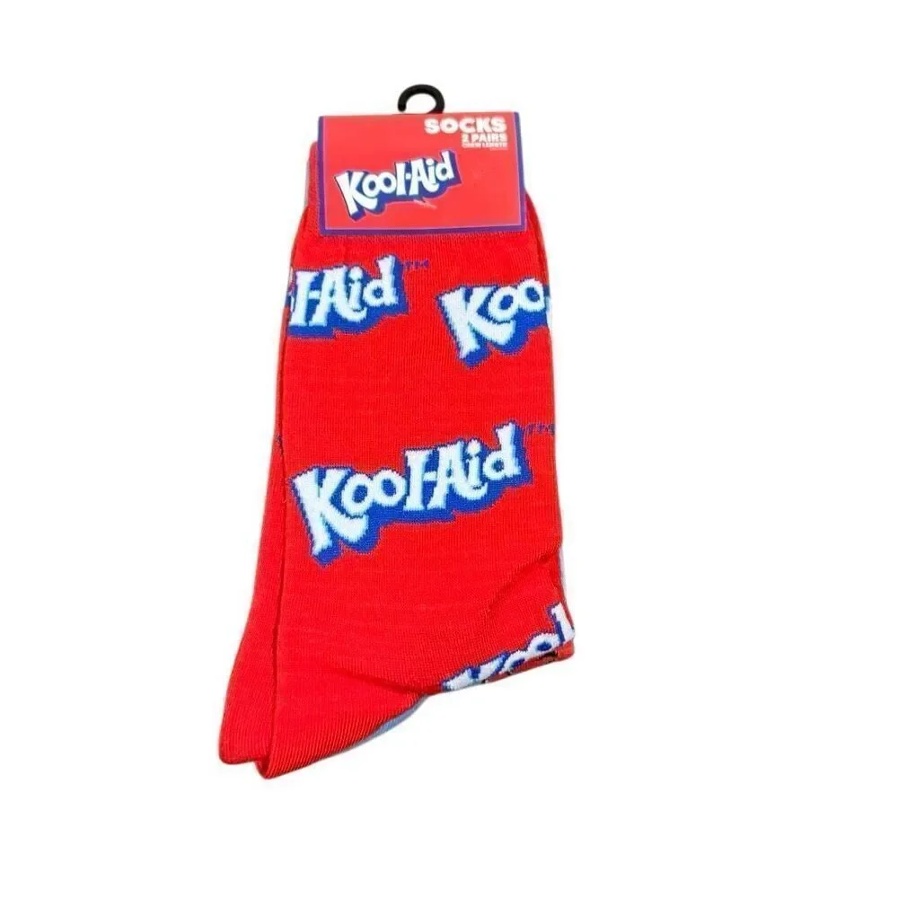 Kool-Aid Crew Length Socks 2-Pack Size Large(Men’s 8-12, Women’s 9-13)